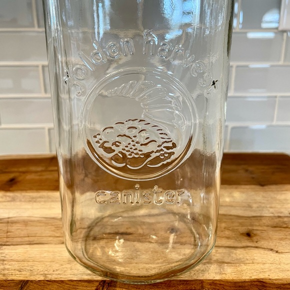 Vintage Golden Harvest Glass Canister with White Lid - Picture 2 of 3